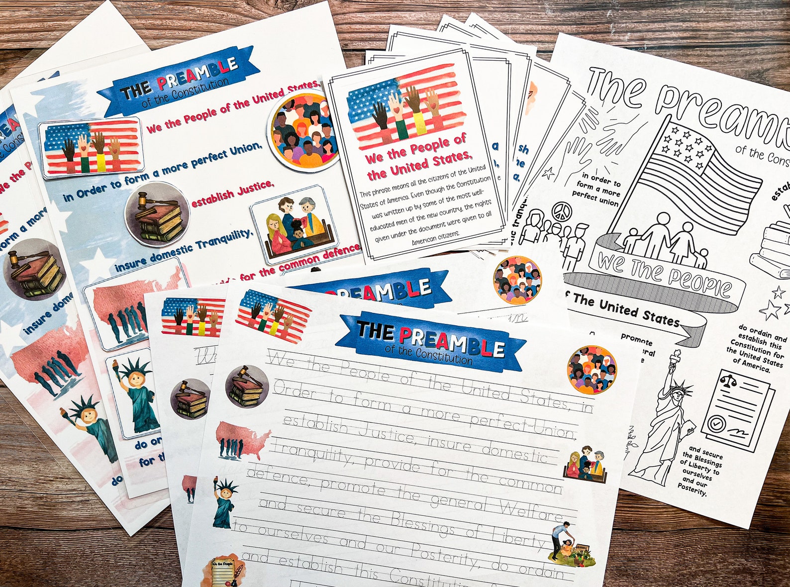 The Preamble for Kids Printable U.S. Constitution Preamble Etsy