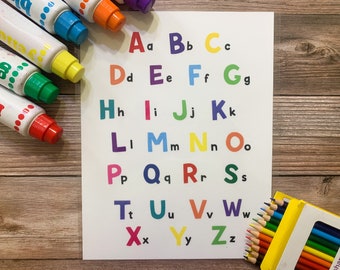 Alphabet Poster, Classroom Decor, Homeschool Printable, Learning and School, ABC Poster, Classroom Posters, ABC Sign, Circle Time