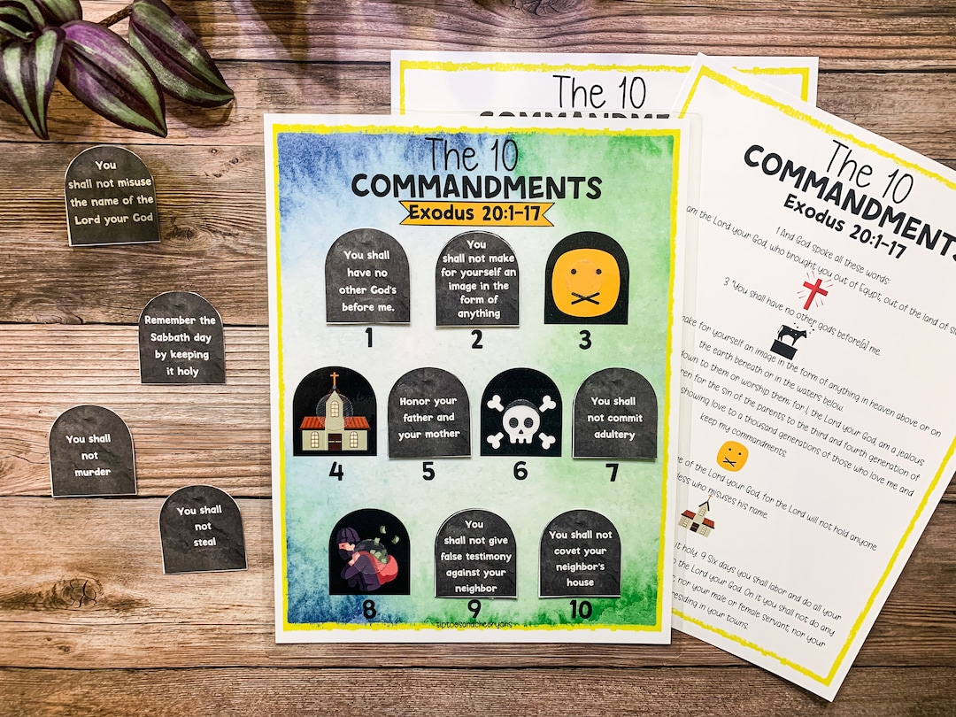 The Ten Commandments, Homeschool Printable, 10 Commandments, Bible ...