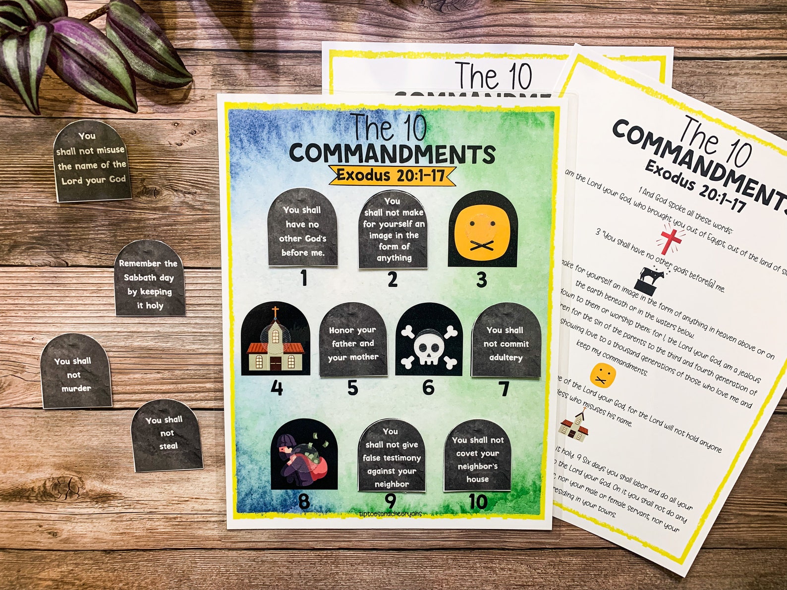 The Ten Commandments, Homeschool Printable, 10 Commandments, Bible ...
