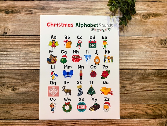 Christmas Alphabet Sounds Chart, Preschool Printable (PDF Download
