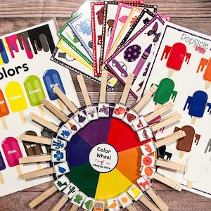 Colors Busy Binder, Colors Chart, Color Matching Wheel, Color Matching Game, Printable Color Flashcards, Montessori, Color Busy Book