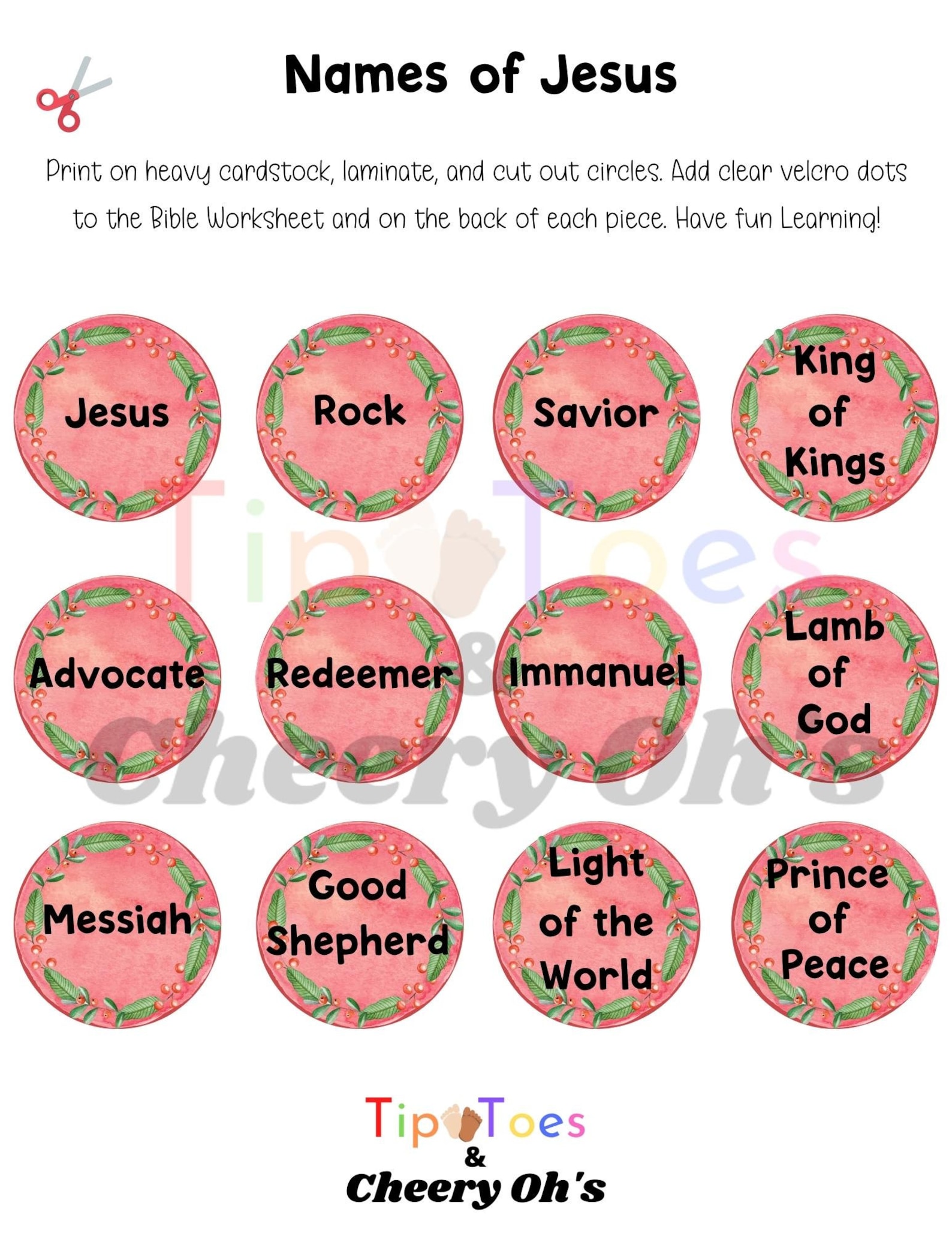 Names of Jesus Christmas Activity Homeschool Printable Etsy