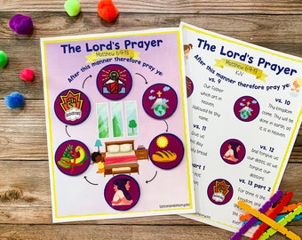 The Lords Prayer for Kids, Bible Activity, Prayer, Bible Verse, Homeschool Printable, Sunday School, Christian Kids, Kids Church, Homeschool