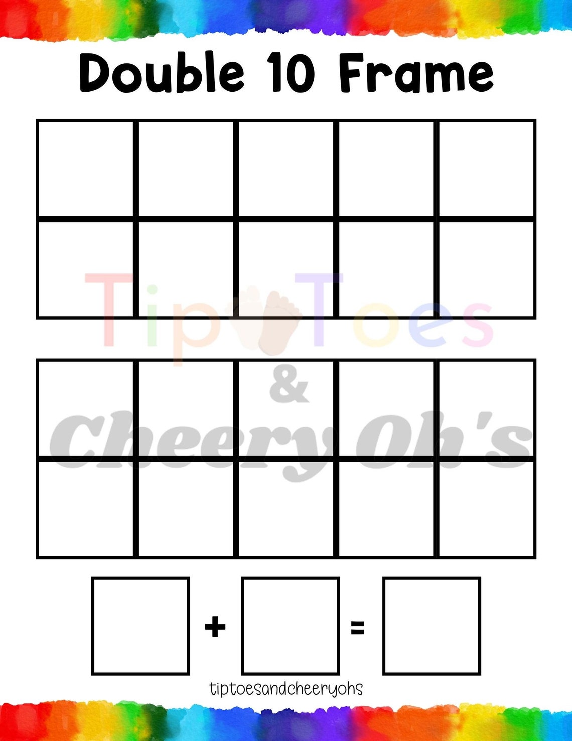 Ten Frame Flash Cards Ten Frame Counting Math Printable Ten Etsy