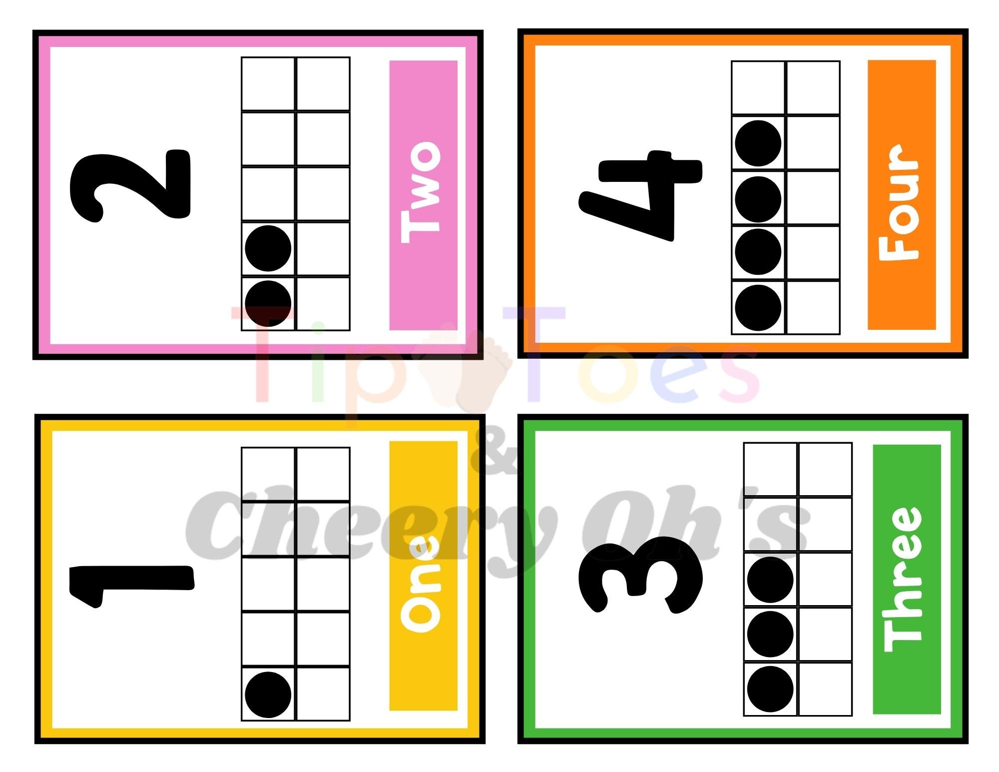 Ten Frame Flash Cards Ten Frame Counting Math Printable Ten Etsy