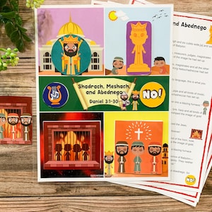Shadrach, Meshach, and Abednego, The Fiery Furnace, Bible Lesson, Homeschool Printable, Kids Bible Activity, Sunday School, Christian Kids