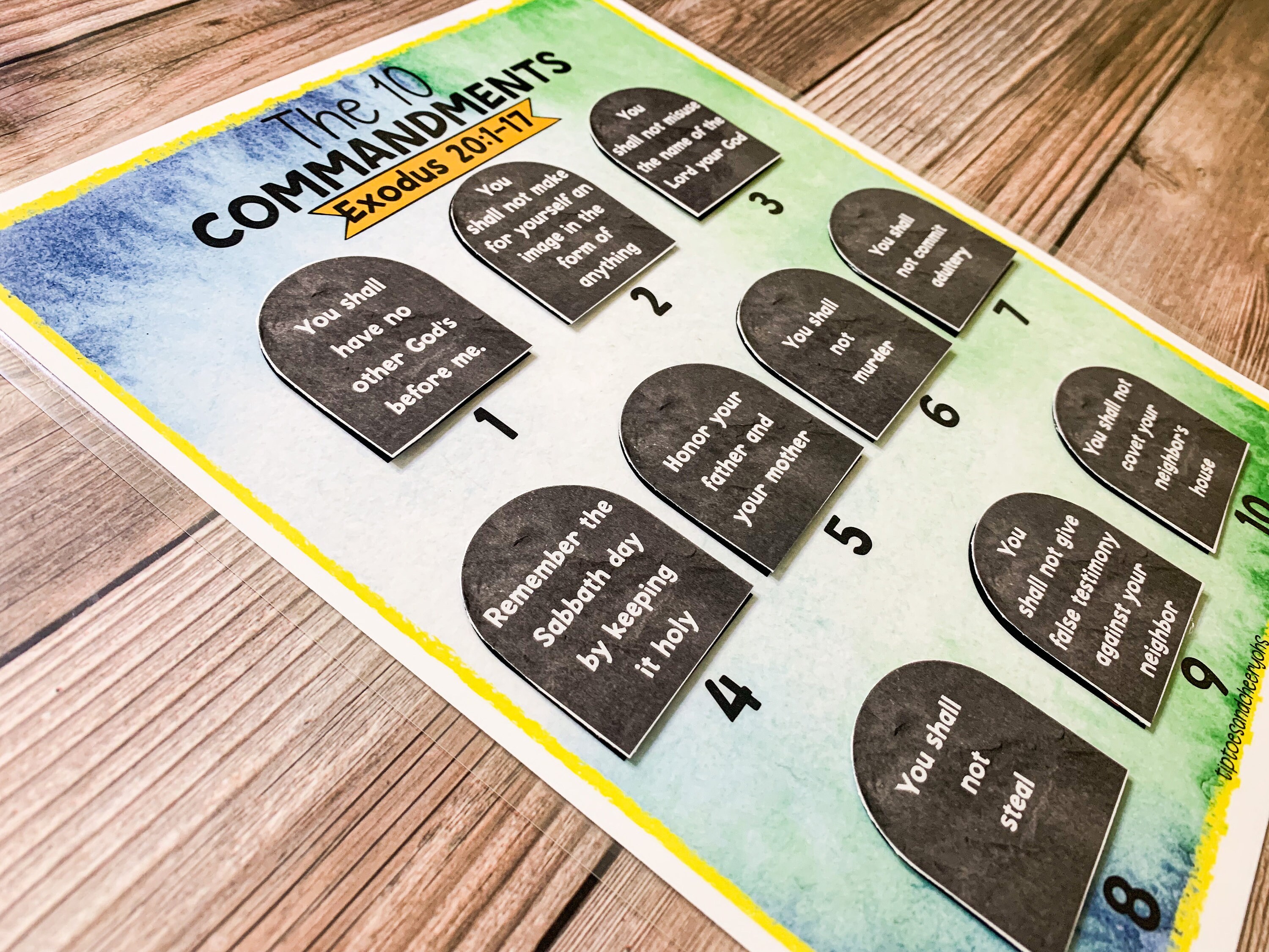 the ten commandments printable kids bible activity sunday etsy