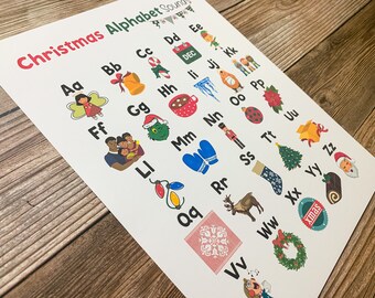 Christmas Alphabet Sounds Chart, Preschool Printable (PDF Download