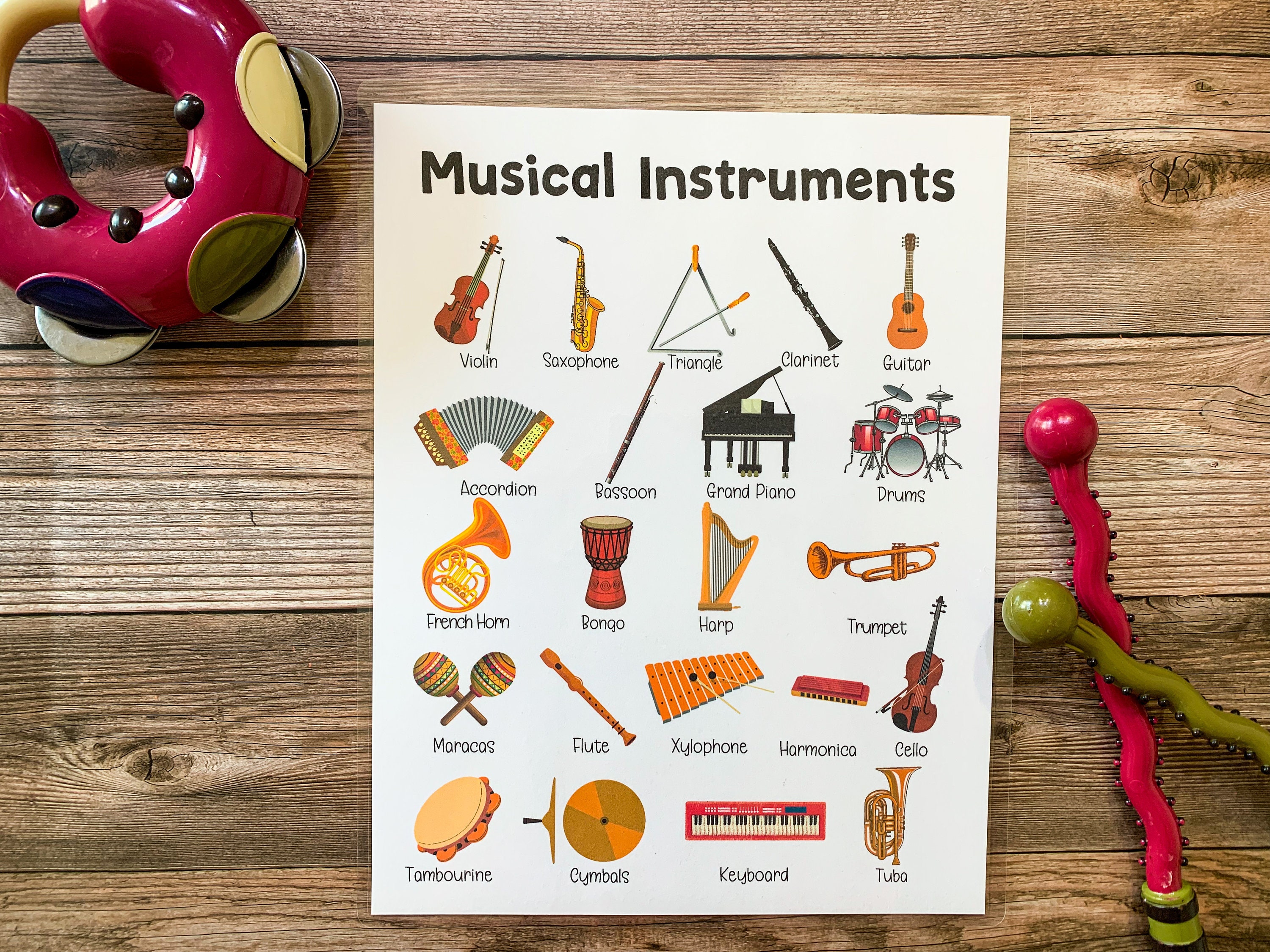 Instrumento Musical Para Niños, Jardín De Infantes, Educación
