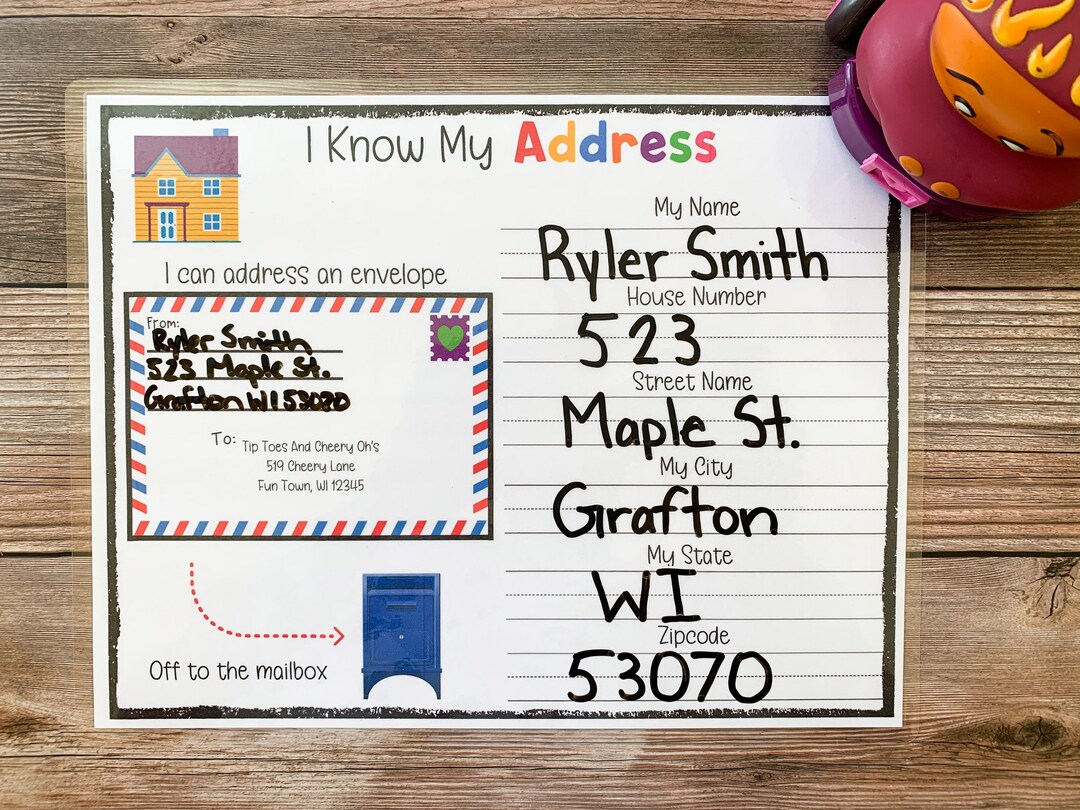 Learn My Address Printable Free Learn My Address Printable Free