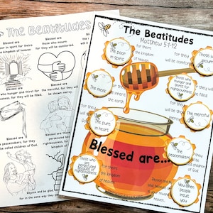 The Beatitudes, Homeschool Printable, Kids Bible Activity, Sunday School, Kids Bible Devotional, Christian Kids, Kindergarten, Bible Verse