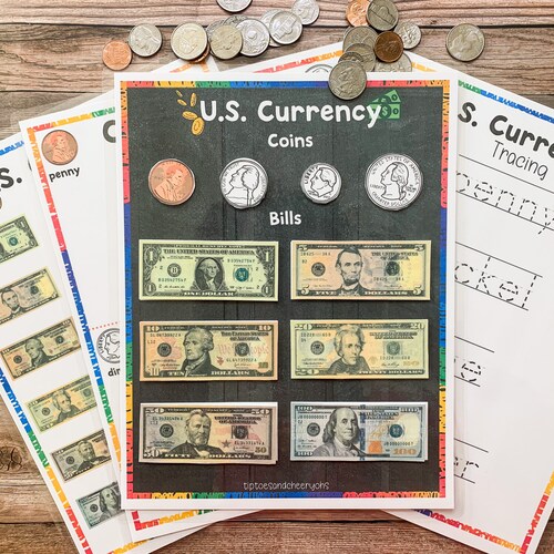 kids money activity united states currency us coins money etsy india