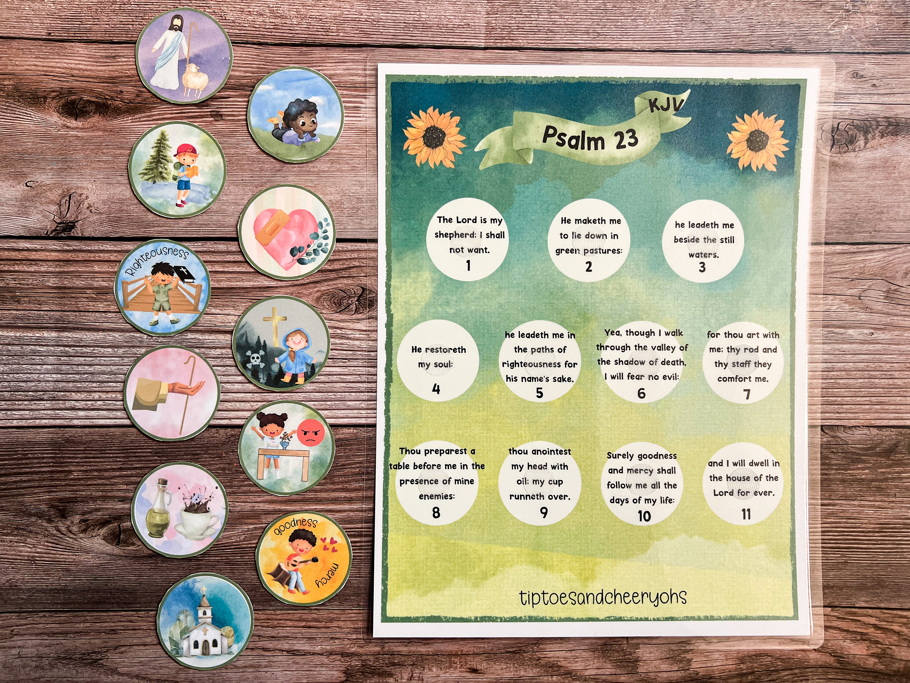 Psalm 23 Bible Verse Printable, Kids Sunday School Activity (digital ...