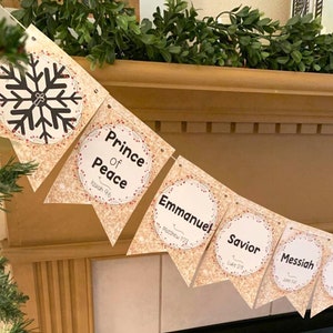 Names of Jesus Advent Banner, Christmas Banner, Advent, Printable Banner, Names of God, Scriptures, Christmas Printable,