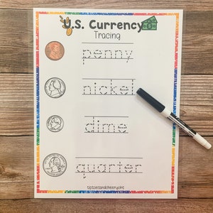 Kids Money Activity, Homeschool Printable, United States Currency, US ...