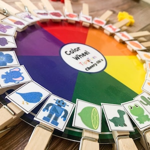 Color Matching Wheel, Homeschool, Preschool, Kindergarten, Fine Motor Skills, Kids Color Activity, Color Matching Game