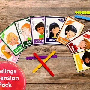 Tarjetas didácticas de sentimientos para niños, tarjetas didácticas imprimibles, aprendizaje Montessori, emociones de los niños, jardín de infantes, preescolar imprimible, aprendizaje para niños pequeños