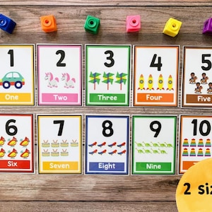 flashcards numbers 1 20 homeschool printable counting etsy