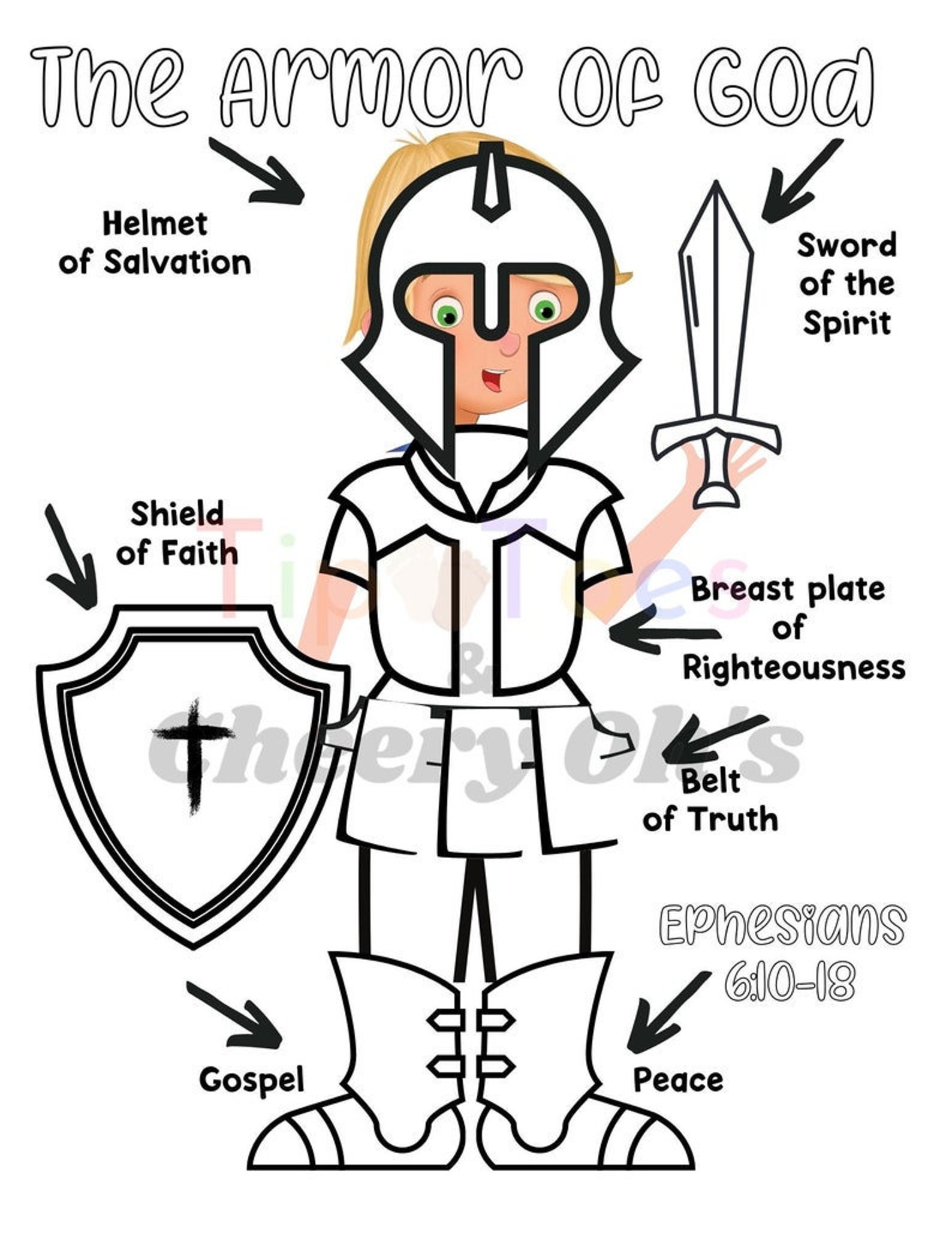 Armor of God Activity for Kids Homeschool Printable Sunday Etsy