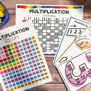 Helper van vermenigvuldiging, tafel van vermenigvuldiging, Flashcards, Homeschool Resource, vermenigvuldiging voor kinderen, werkblad van vermenigvuldiging, poster