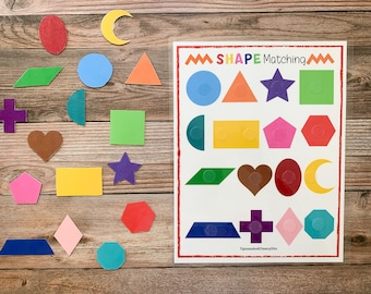 Preschool Shapes Matching Game, Kids Learning Activity (Digital Download)