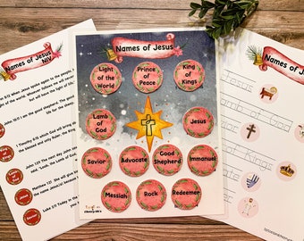 Names of Jesus, Christmas Activity, Homeschool Printable, Bible Activity, Sunday School, Bible Verse, Christian Kids, Kids Advent, Bible
