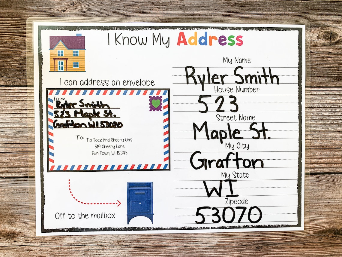 Learn My Address Printable Kids Address Activity Printable Etsy Learn My Address Printable Kids Address Activity Printable Etsy