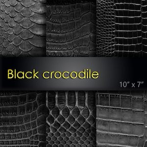 Digital scrapbooking / Black crocodile texture / Pack of 6 JPG files / Invitation Supplies / Real Photo / Paper For Craft / Digital Texture