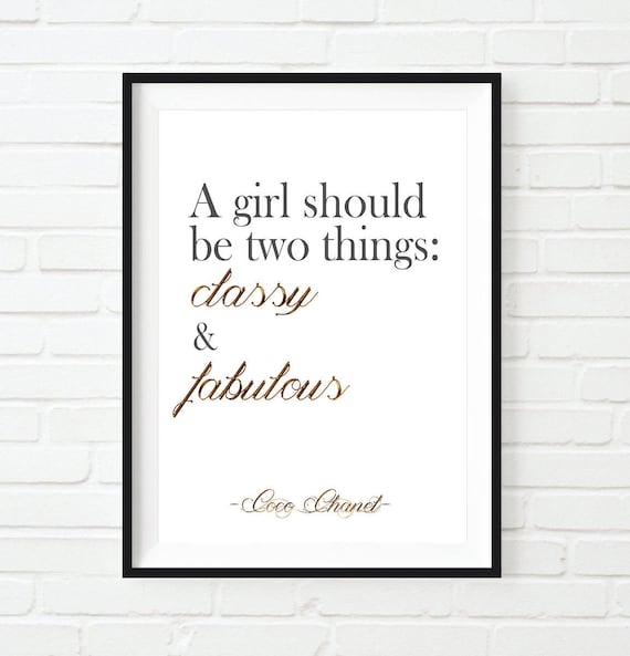 Coco Chanel Quote, Chanel Decor, Inspirational Print, Chanel Poster, Girls  Room Decor, Art, Chanel Print