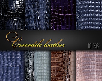 Papéis digitais para artesanato / Texturas naturais de couro de crocodilo / Pacote de 8 arquivos JPG / Pele de crocodilo / Papel para scrapbook digital / Fotos reais