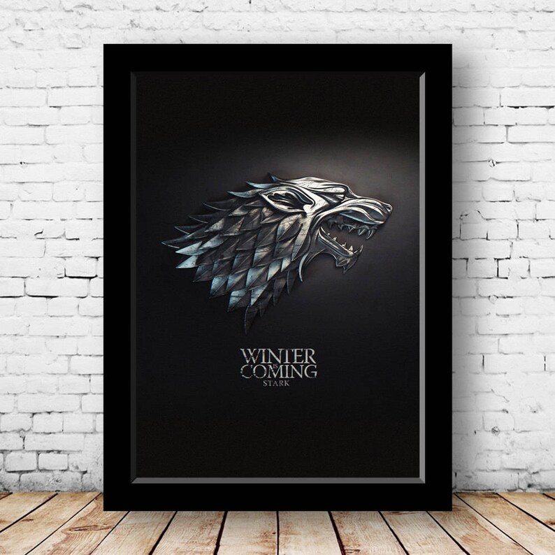 Game of Thrones Print Printable Art House Stark Emblem Winter is Coming ...
