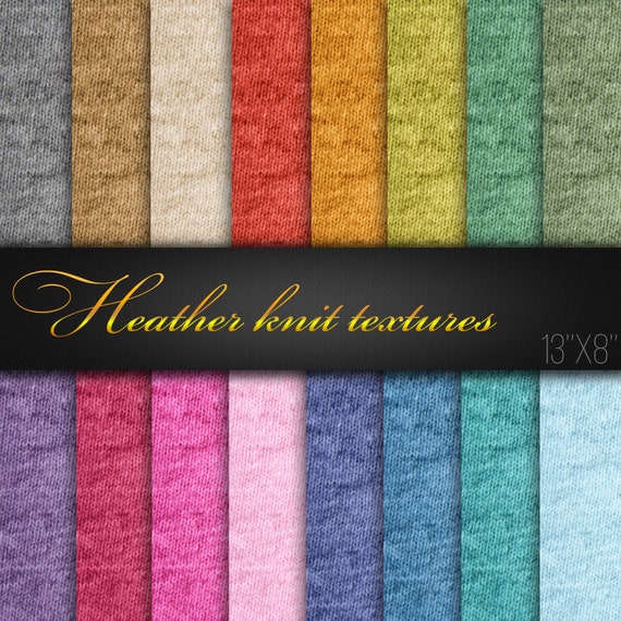 Printable Paper For Craft / Natural Heather Knitted Textures / Digital Scrapbook Paper / Pack of 16 JPG files / Fabric Patterns / Real Photo