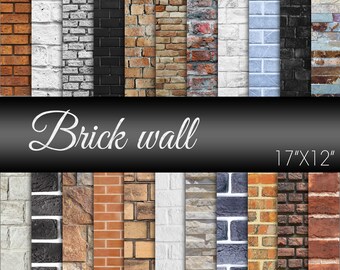 Stone Digital Paper, Brick Digital Paper, Brick Wall, Stone Wall, Scrapbook Paper para proyectos de arte y artesanías