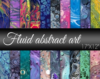 Papel digital de mármol, Arte abstracto fluido, Pintura al óleo, Papel de álbum de recortes para proyectos de arte y artesanías