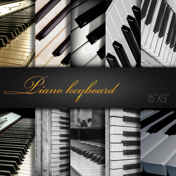 Piano Keyboard / Piano Paper Pack / Piano Scrapbook Paper / Key Paper / Monochrome / Piano Digital Paper / Big size / Scrapbooking Tools