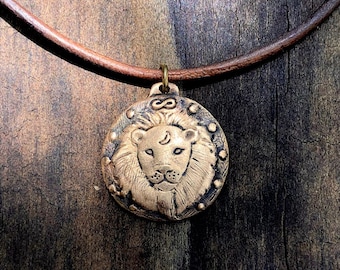 Lion strength tarot pendant