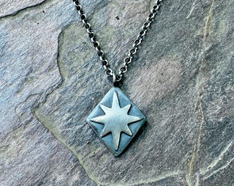 Sterling silver big star pendant