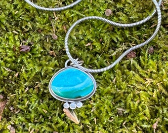 Moon River turquoise and silver necklace