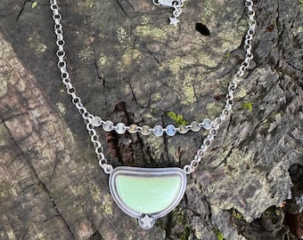 Lemon chrysoprase moon pendant