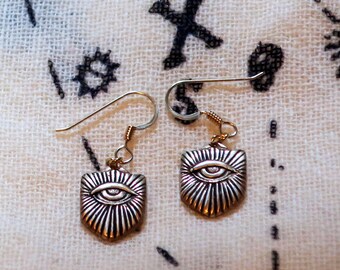 Bronze mystical eye earrings