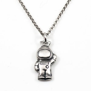 Little silver astronaut pendant