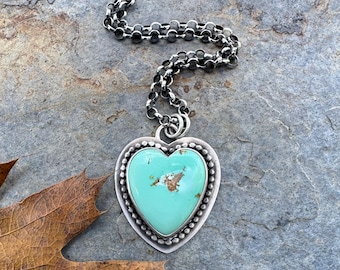 Lone Peak Turquoise heart pendant