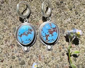 Golden Hills lavender turquoise huggie hoop earrings