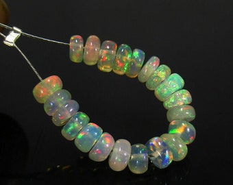 Ethiopian opal smooth rondelle beads 2-4 mm 18 necklace,natural welo opal smooth beads roundel beads,rainbow fire opal necklace: 369