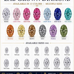 Lab Grown Oval Cut Loose Diamond | Multiple Sizes & Colors