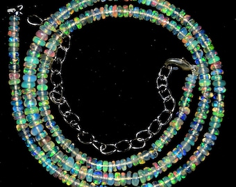 Natural Ethiopian Opal   Welo Fire Rondelle Beads  2.50 to 4 mm Size  16 Inch Ioose gemstone AAA+++