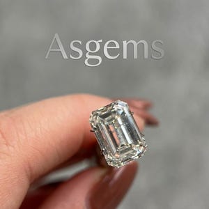 Diamant de laboratoire taille émeraude, pierre brute, pureté VVS, fournitures pour la création de bijoux