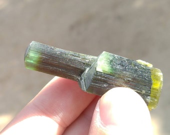 Double Terminated Green Tourmaline Crystal, Pakistan - 14 grams