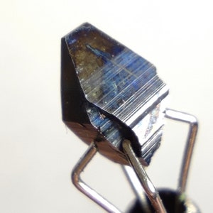 Very small thumbnail size Rare single anatas crystal, weight approximately 1 carat, 7.9x4.8 mm in size.